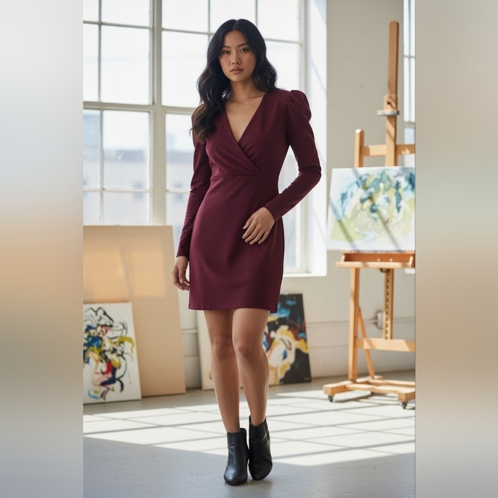 Women's Urban Renewal Burgundy Long Sleeve Dress M NWOT